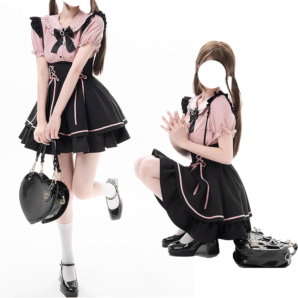 地雷系 ワンピース スカート バッグ ブラウス18点 Amazon.co.jp: [LAVASEON] 可愛い 量産型 2点セット ブラウス